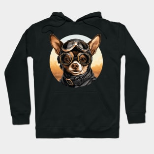 Chihuaha Dog Funny Pilot Hoodie